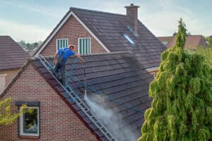 Pressure Washing a house