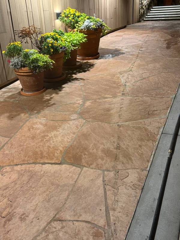 Flagstone walkway at a venue