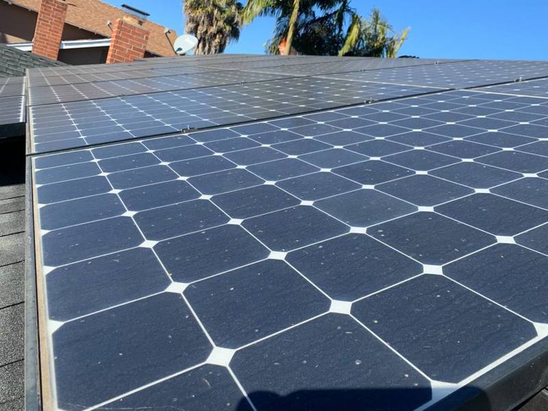 Solar panels after cleaning